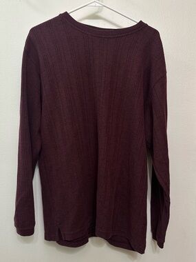George Men's Ribbed Crewneck Sweater - Deep Burgundy